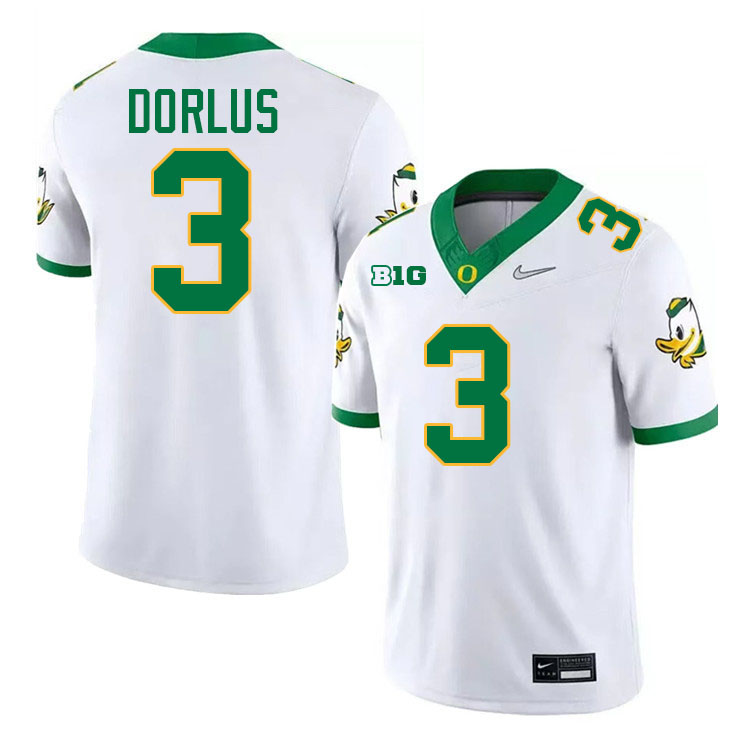 Brandon Dorlus Oregon Jersey,Oregon Ducks Football Uniforms Youth-White 2024